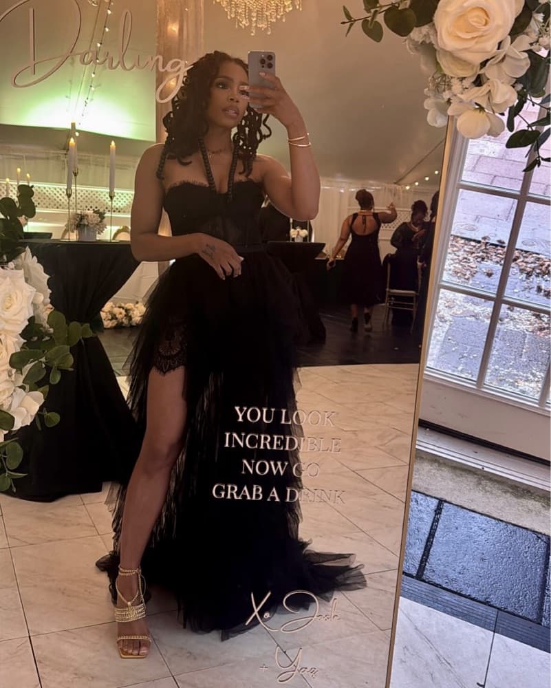Glamorous Black Lace Maxi Dress - Image 3