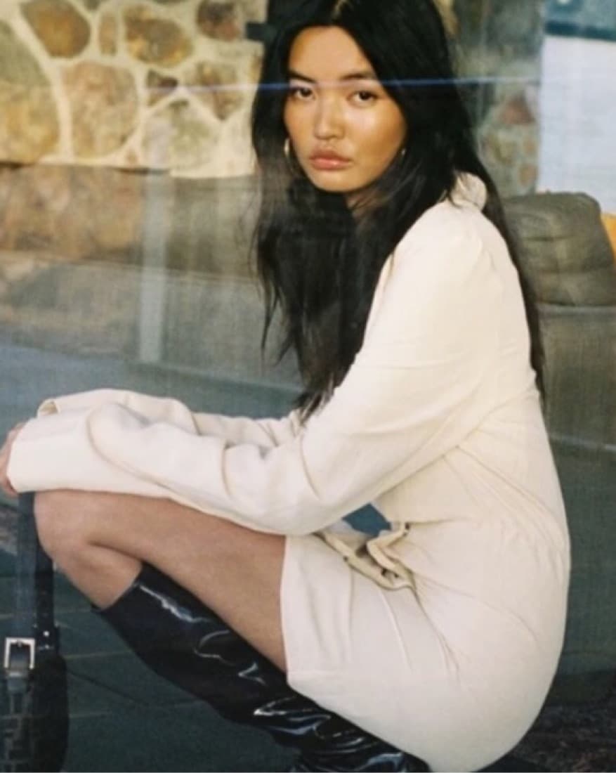With Jean Jackie Cut Out Dress in Butter - Image 3