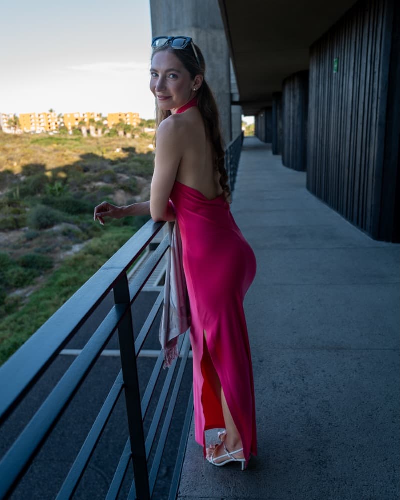 Hot Pink Backless Dress  - Image 1