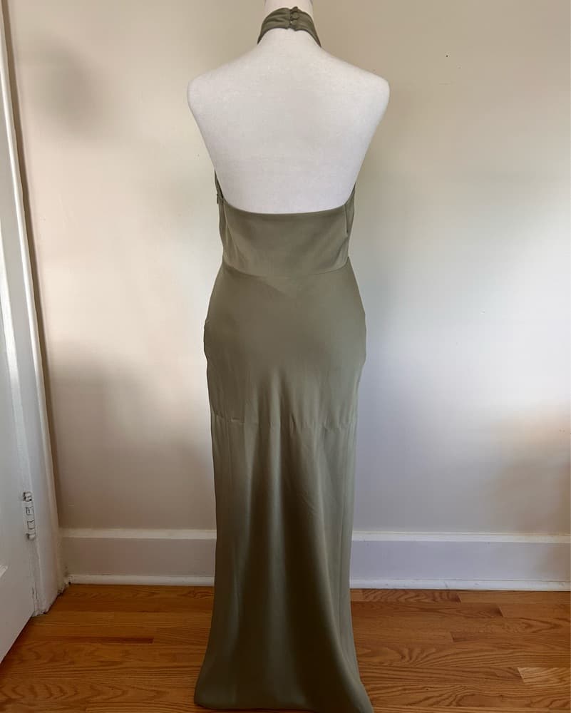 Elegant Olive Maxi Dress - Image 3