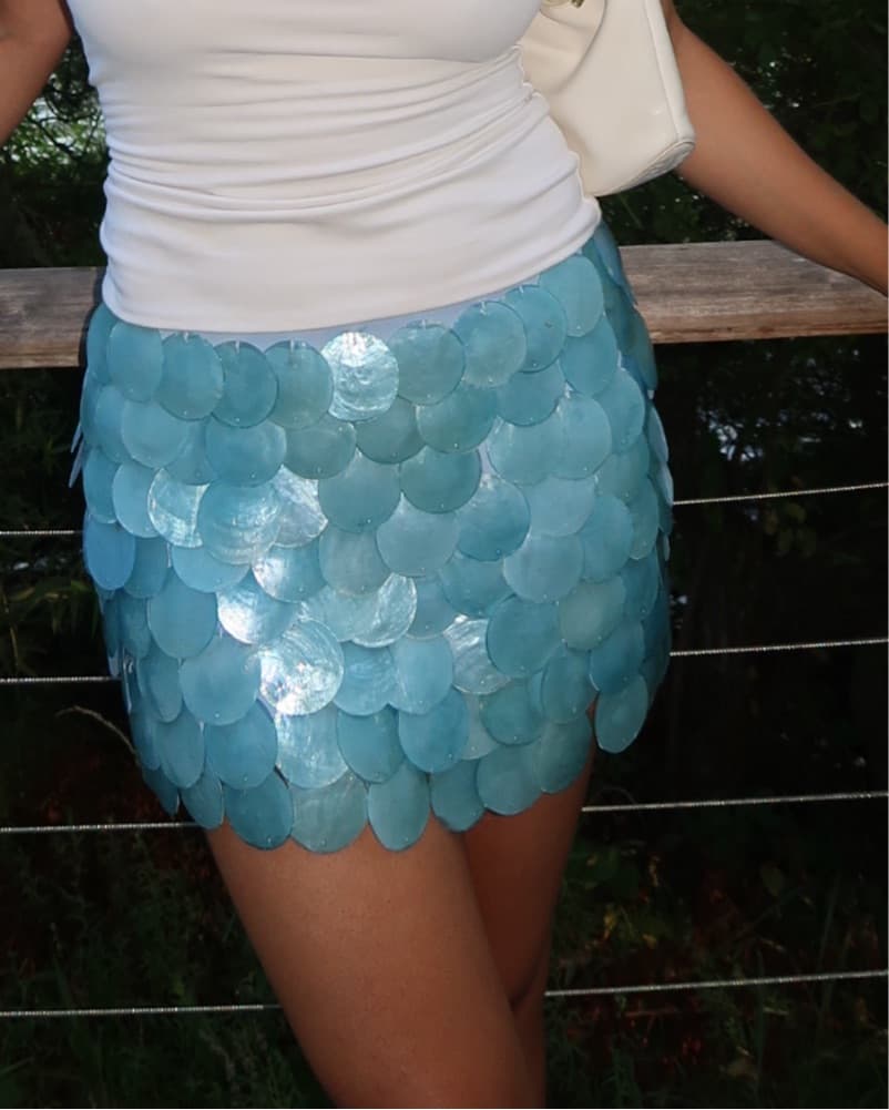 Handmade Mother Of Pearl Mini Skirt - Image 3