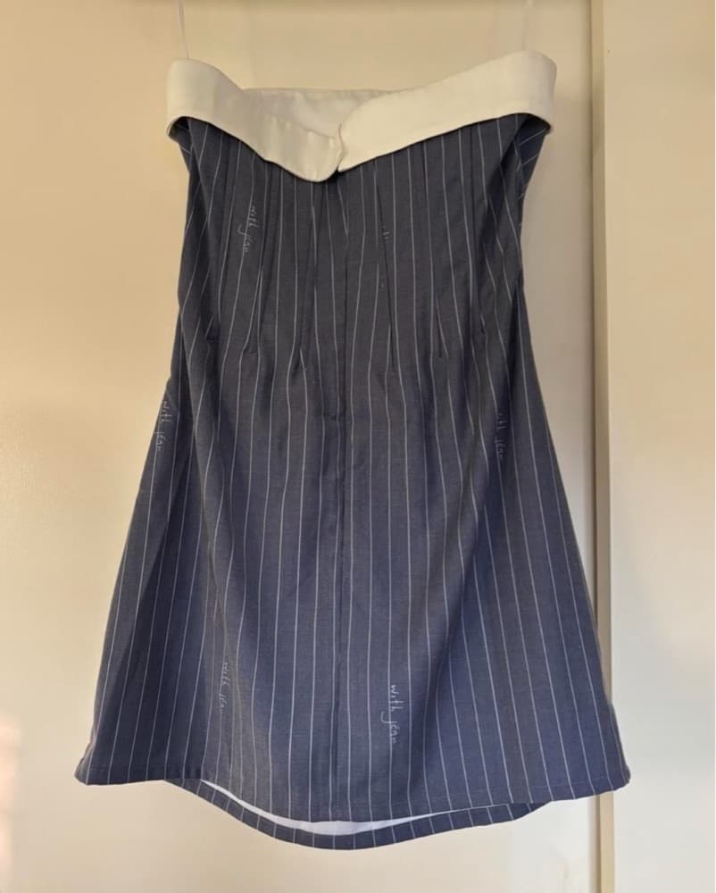 With Jean Pinstripe Dress  - Image 2
