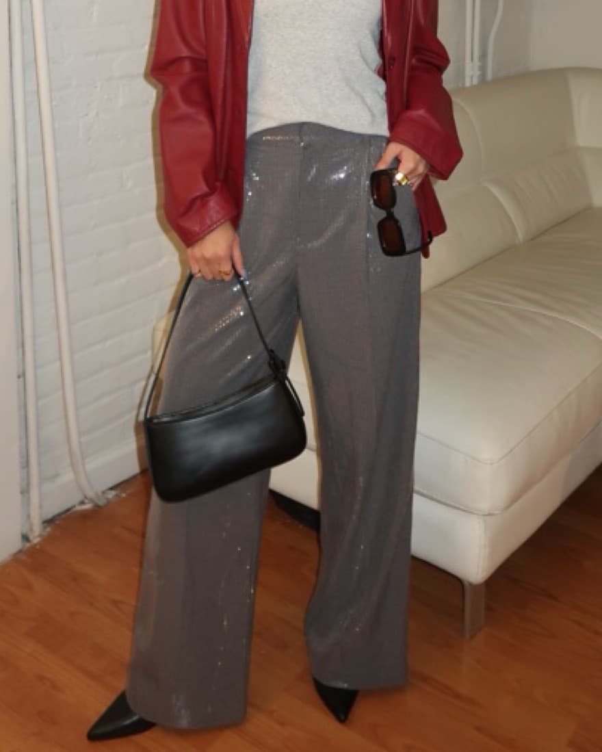 GREY SEQUIN PANTS  - Image 2