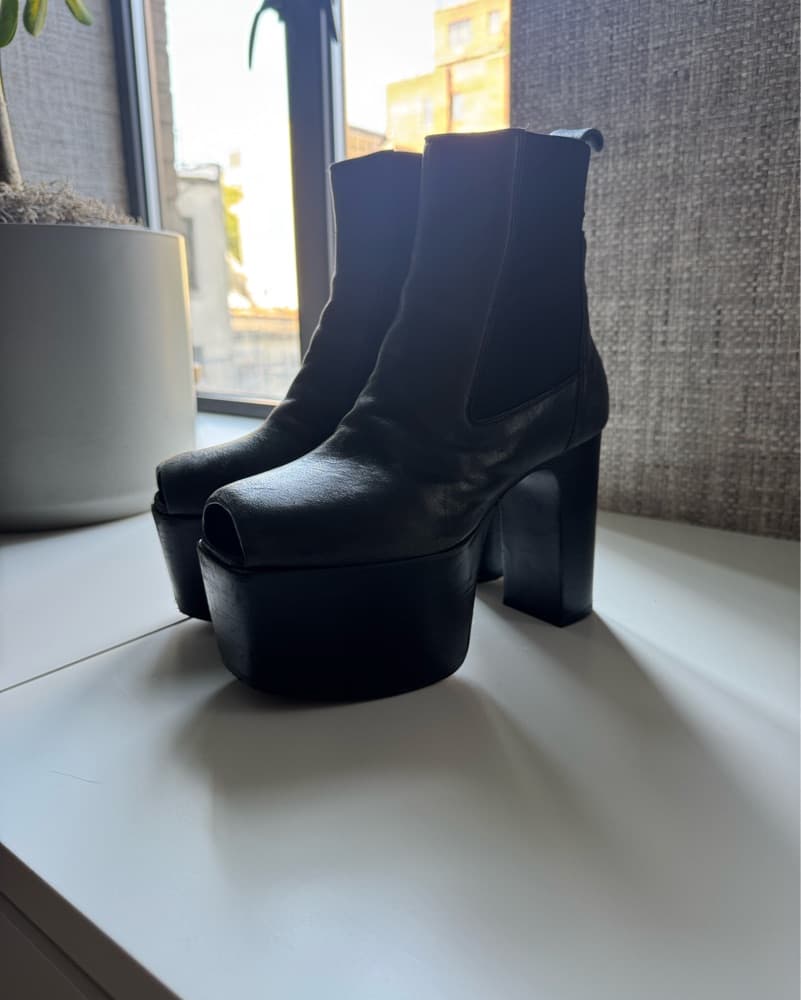Rick Owens Platform Open Toe Boots - Image 5