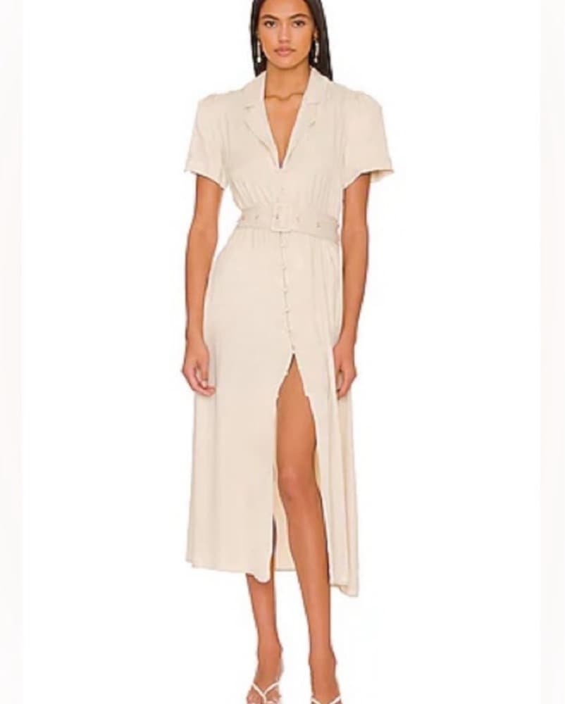Elegant Belted Midi Dress - Image 1