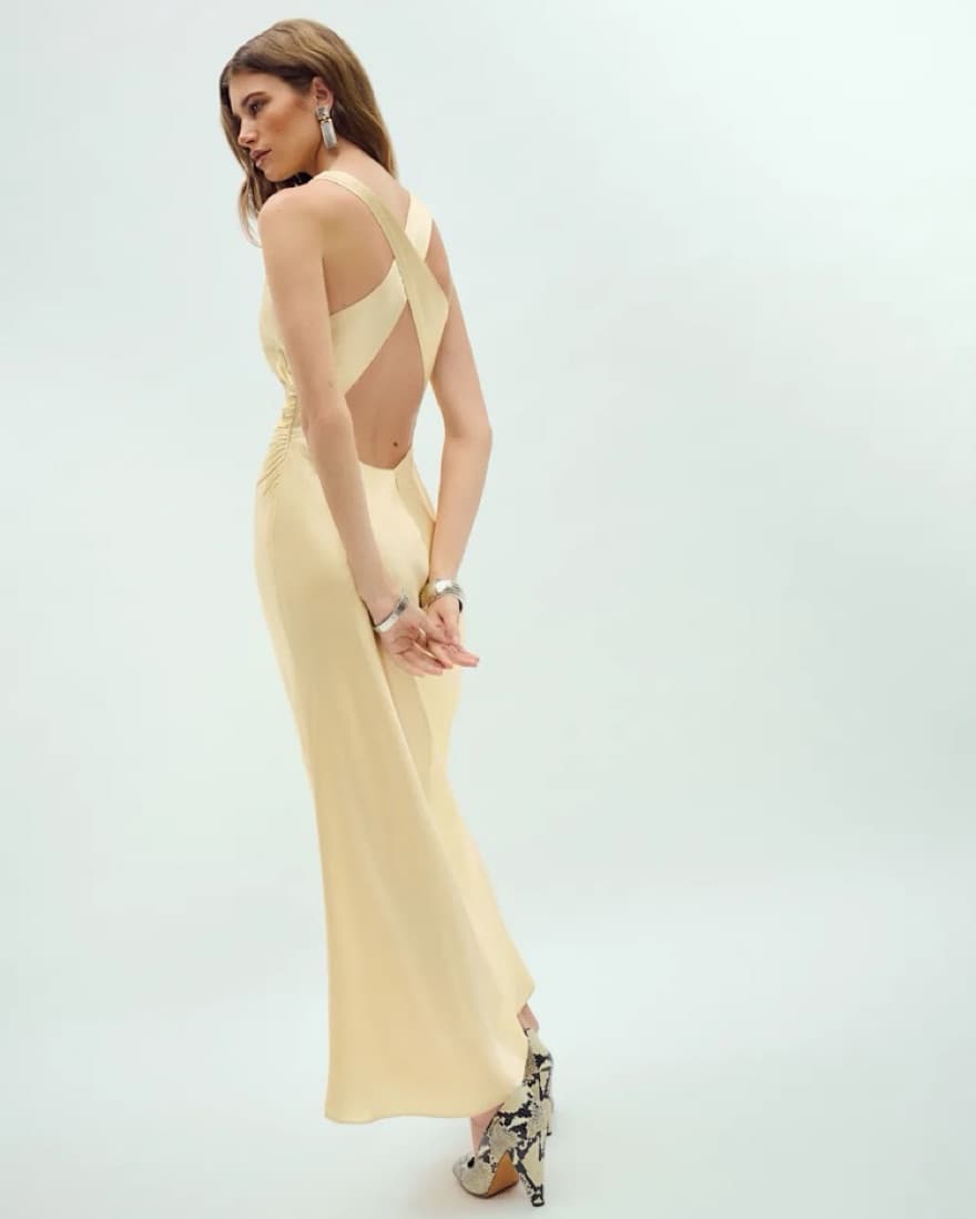 Reformation Casette Silk Dress Yellow  - Image 1
