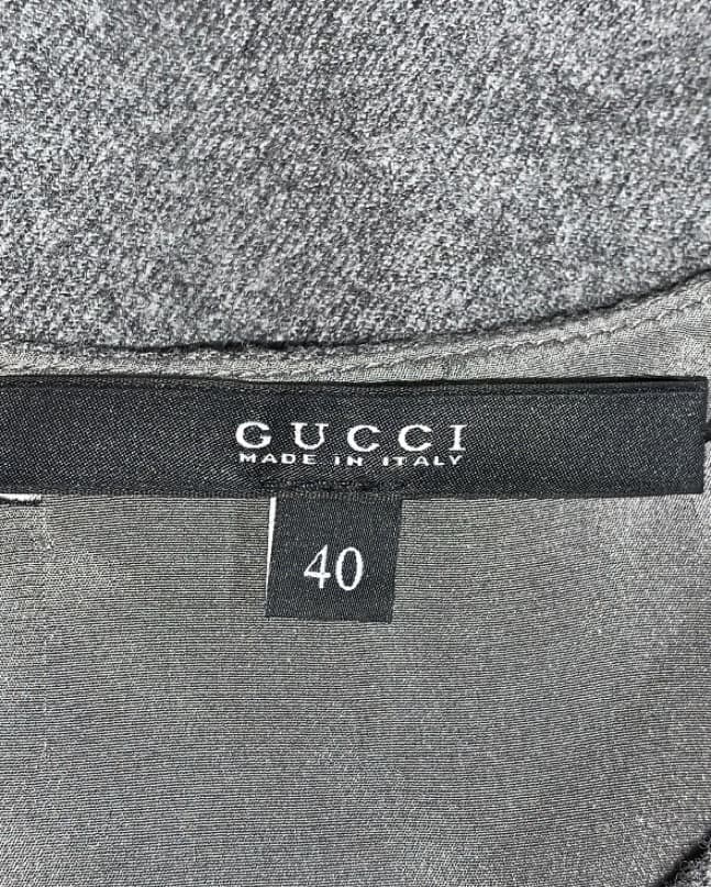 GUCCI size 40 gray wool DRESS - Image 2