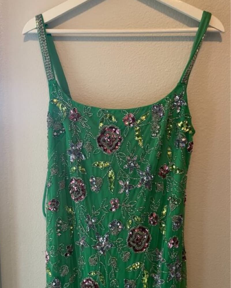 Macduggal Floral Gown With Beads - Image 2