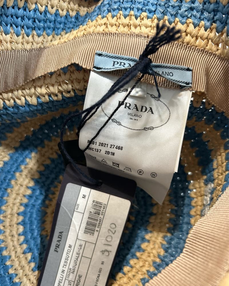 Prada Raffia Bucket Hat - Image 2