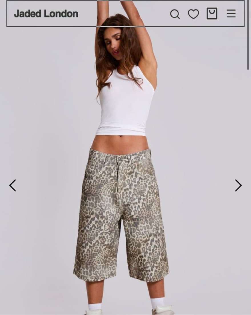 JADED LONDON Leopard Fade Colossus Jorts - Image 2