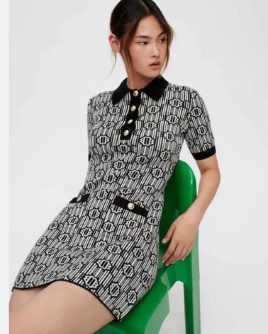 Maje Logo Polo Dress Size Small - Image 3