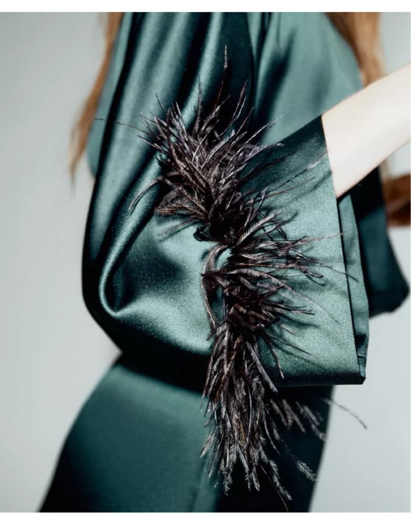 ZARA FEATHER SATIN EFFECT SHORT DRESS - Image 3