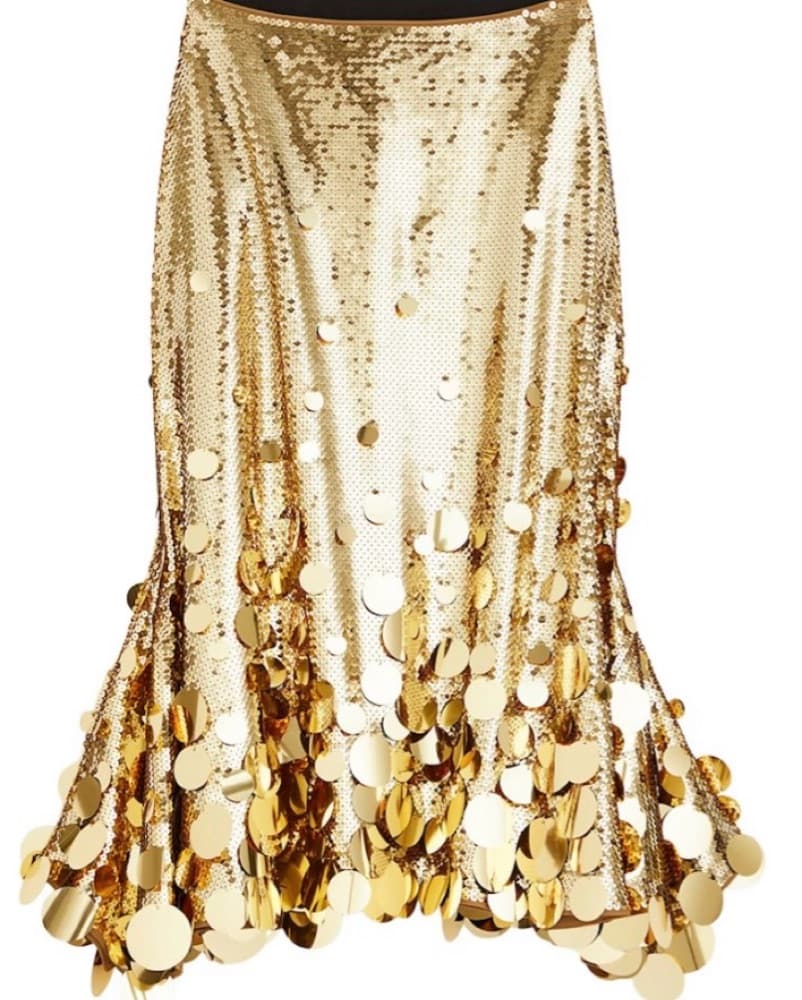 Rabanne X H&M Gold Sequin Skirt - Image 1