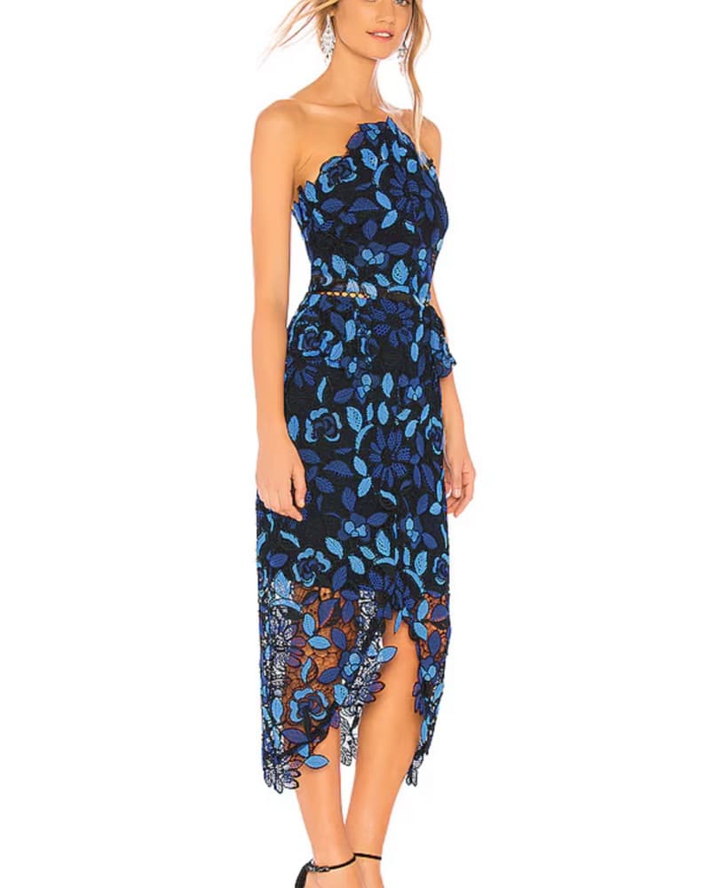 Elliatt Times Lace Dress in Blue Multi - Image 1