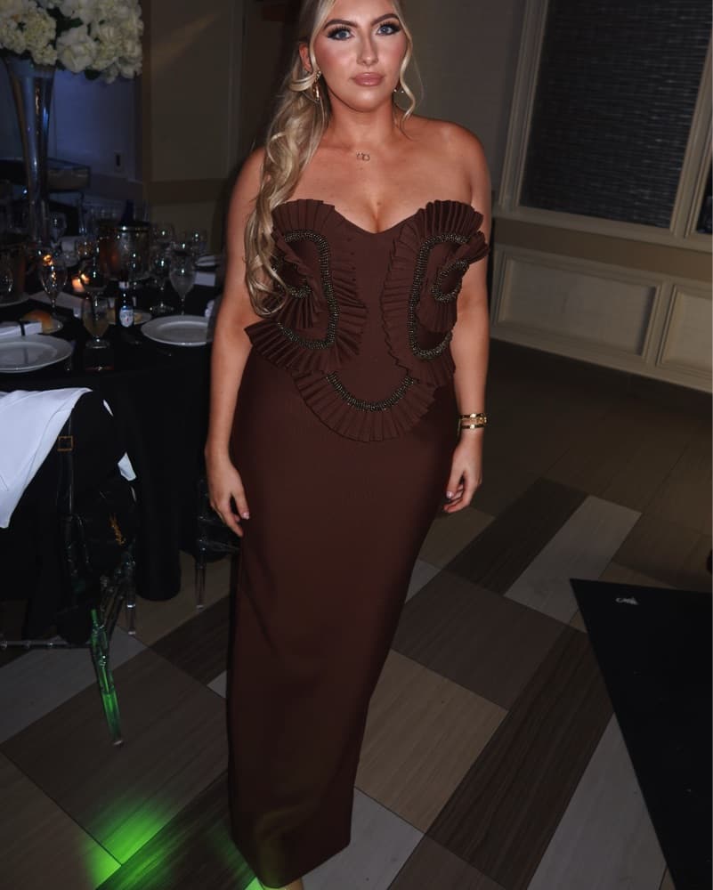 Chocolate Brown Evening Gown - Image 1