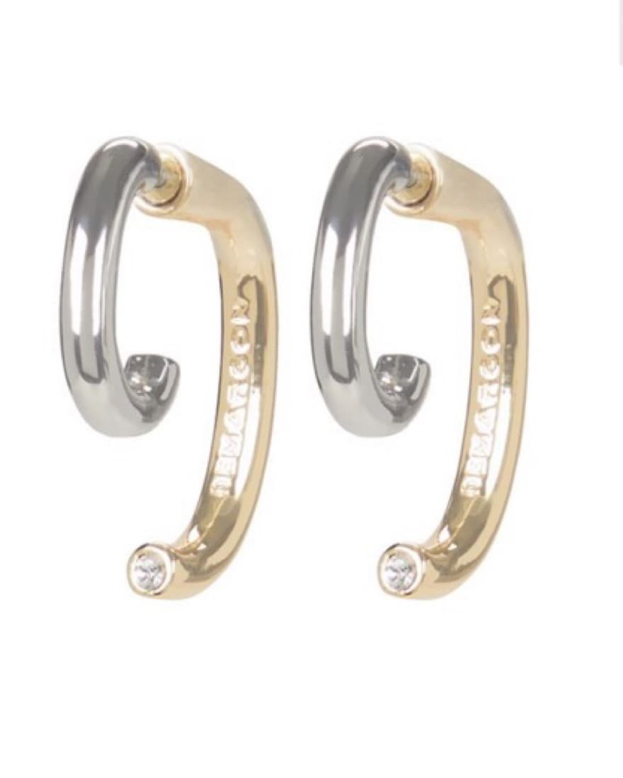 DEMARSON MINI LUNA TWO-TONE EARRINGS - Image 3