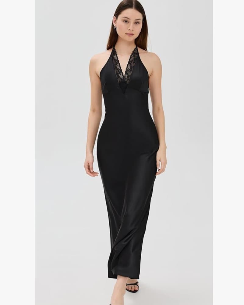 Lioness Lace Trim Halter Maxi Dress - Image 1