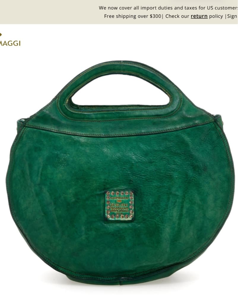 Campomaggi Italy Green Leather Handbag - Image 4