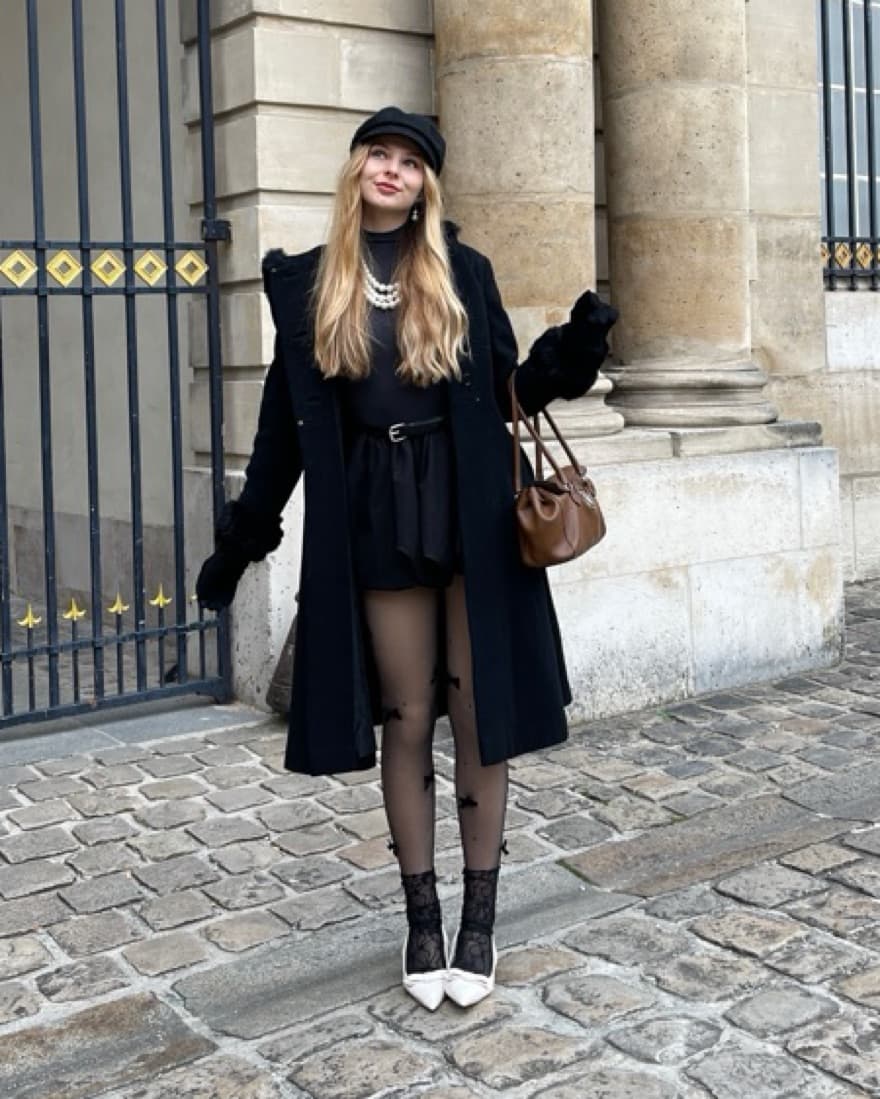 Holiday Long Black Fur Trench Coat  - Image 4