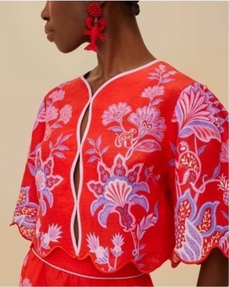 XS- S Farm Rio Vibrant Linen Top  - Image 1