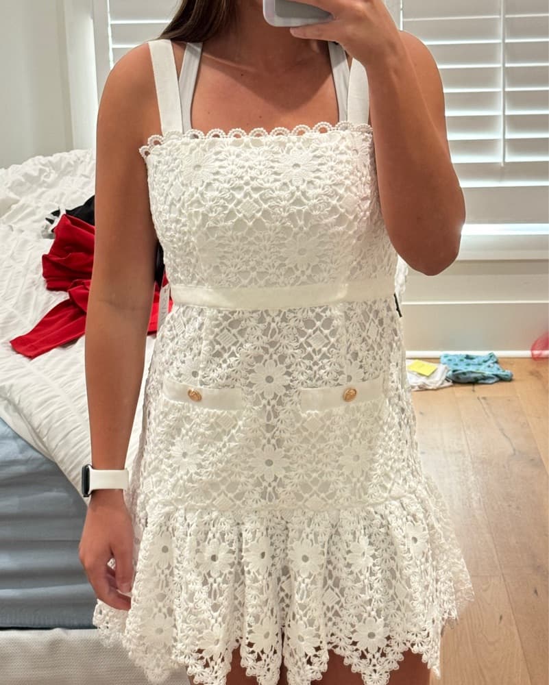 Saylor Verena Dress In White - Image 3