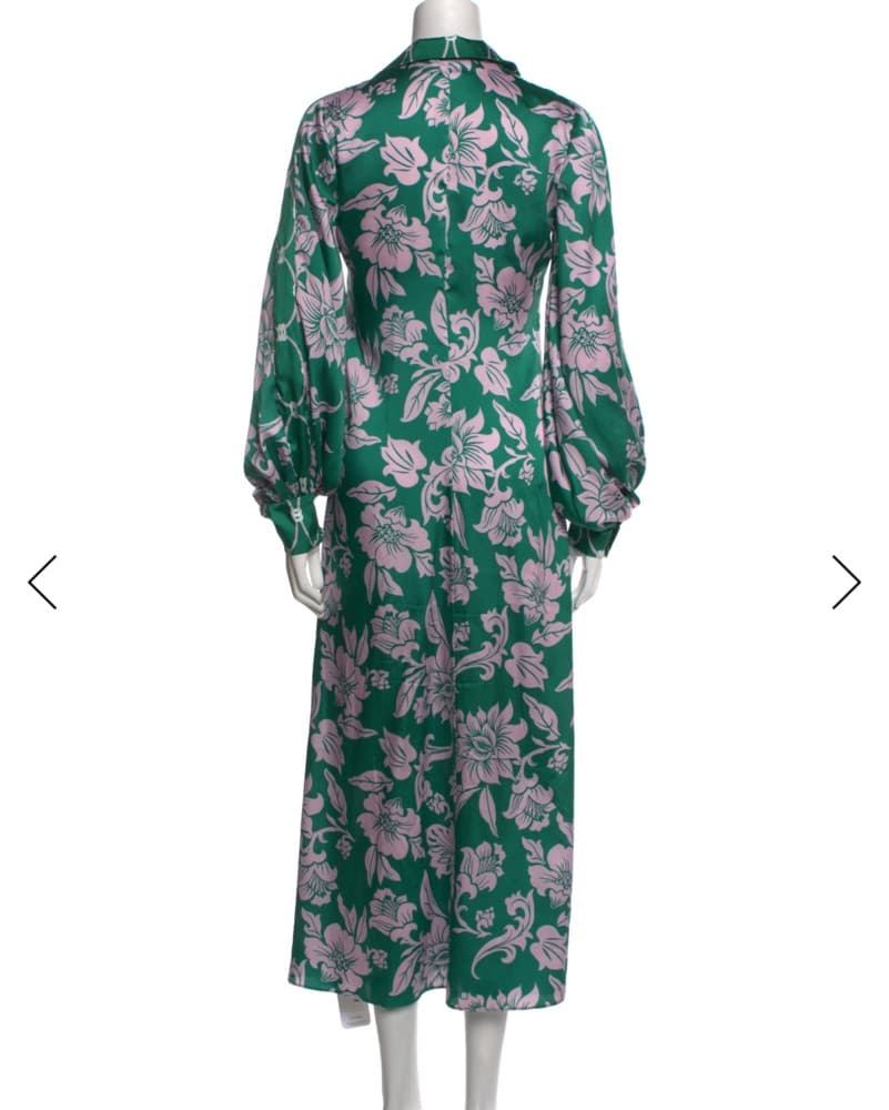 Alexis Green Floral Midi Dress XS - Image 3