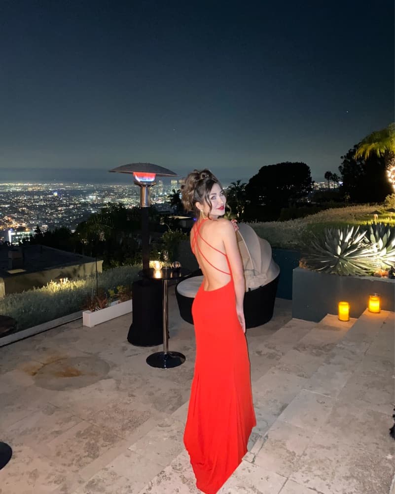 Stunning Red Backless Gown - Image 1