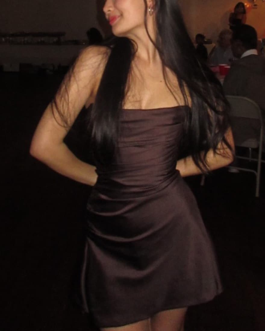 house of cb jasmine dress in chocolate - Image 1