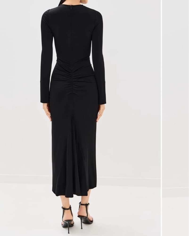 Victoria Bekham Black Midi Dress - Image 2