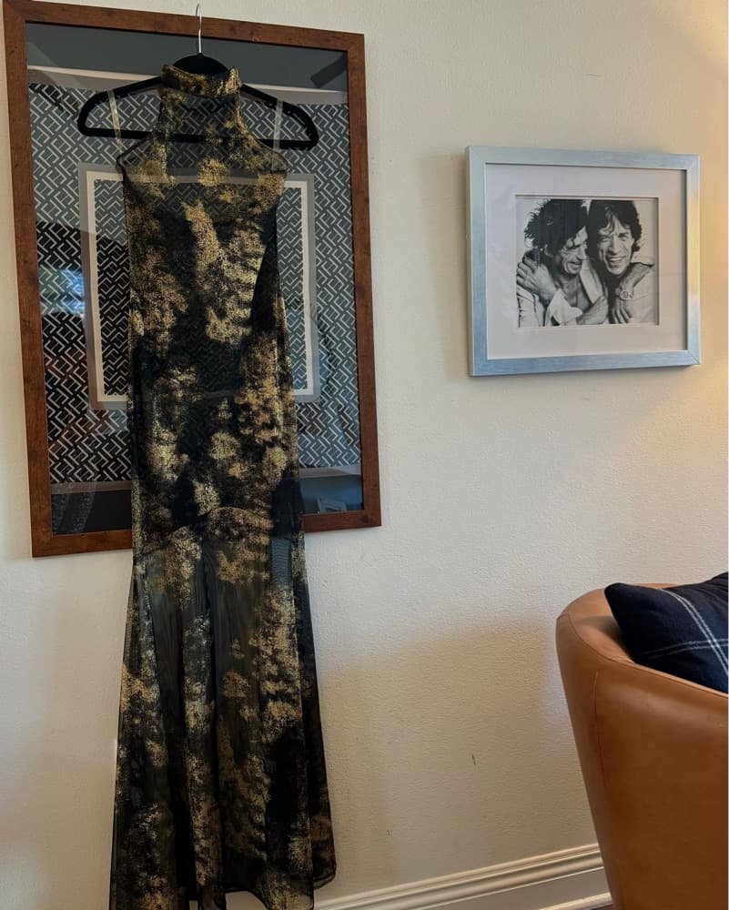 Vintage sheer dress With Gold - Image 1