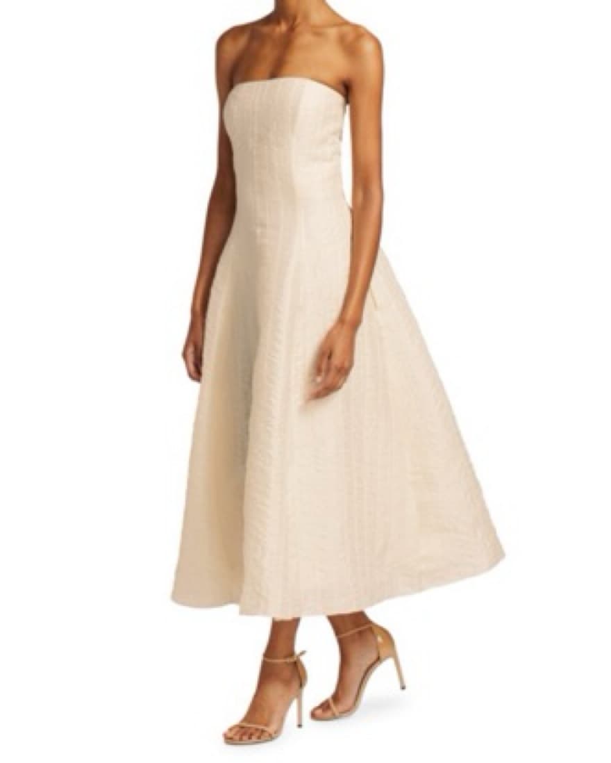 Fern Strapless Ruched Organza Evening Dr - Image 3