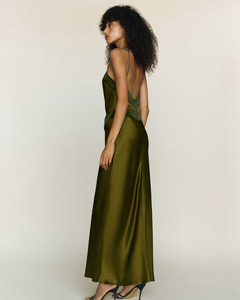 Reformarion Jillian Silk Dress In Pear - Image 2