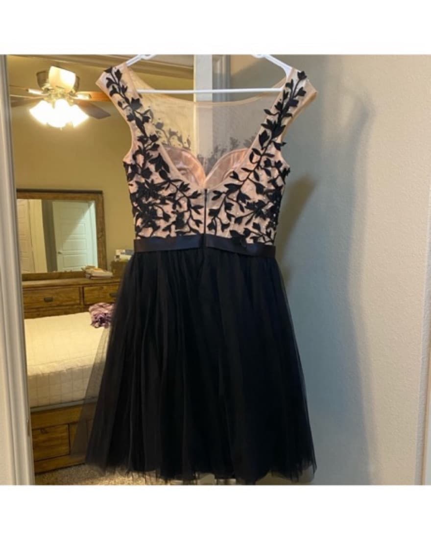 Black Tulle Mini Dress - Image 2