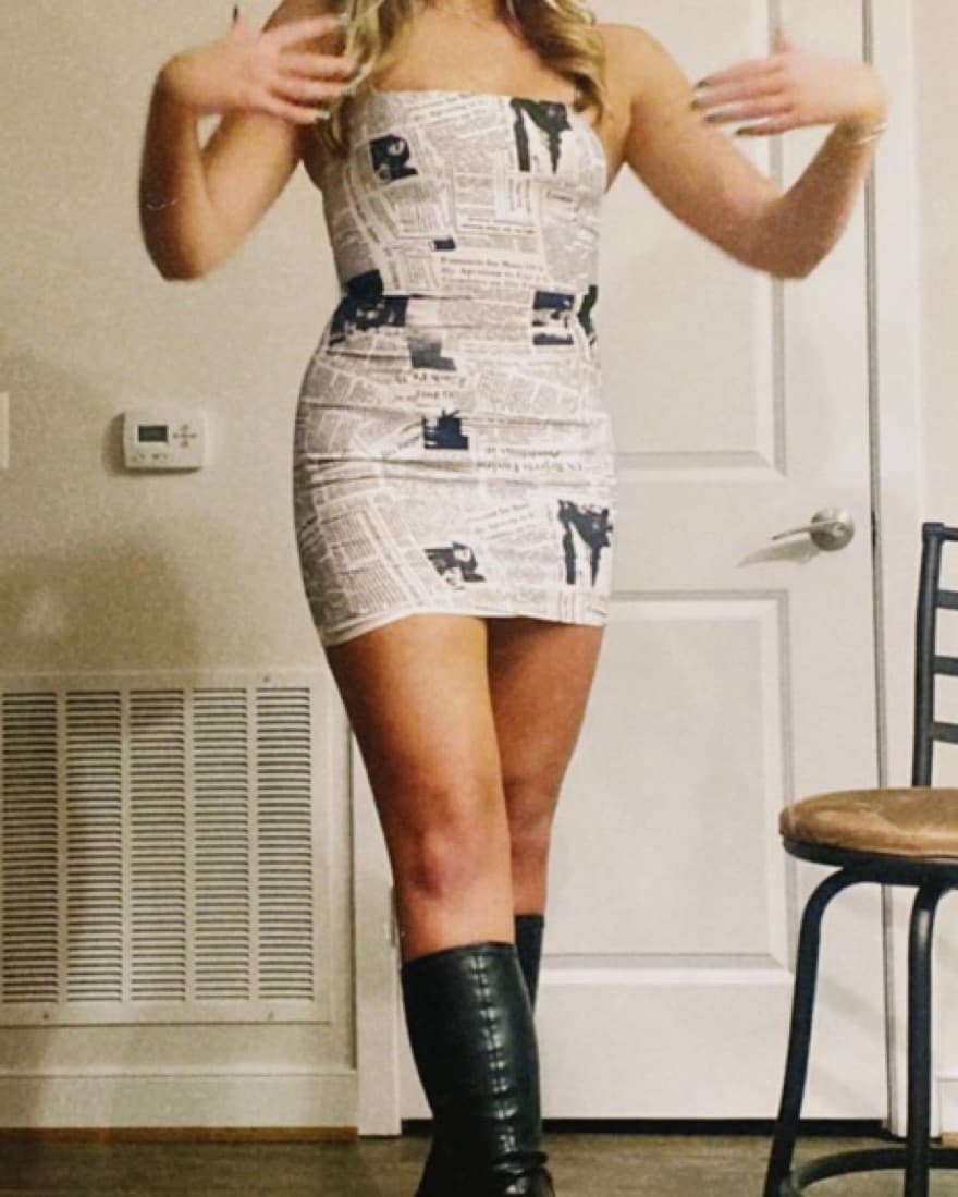 Revolve Carrie Bradshaw Newspaper Dress - Image 3