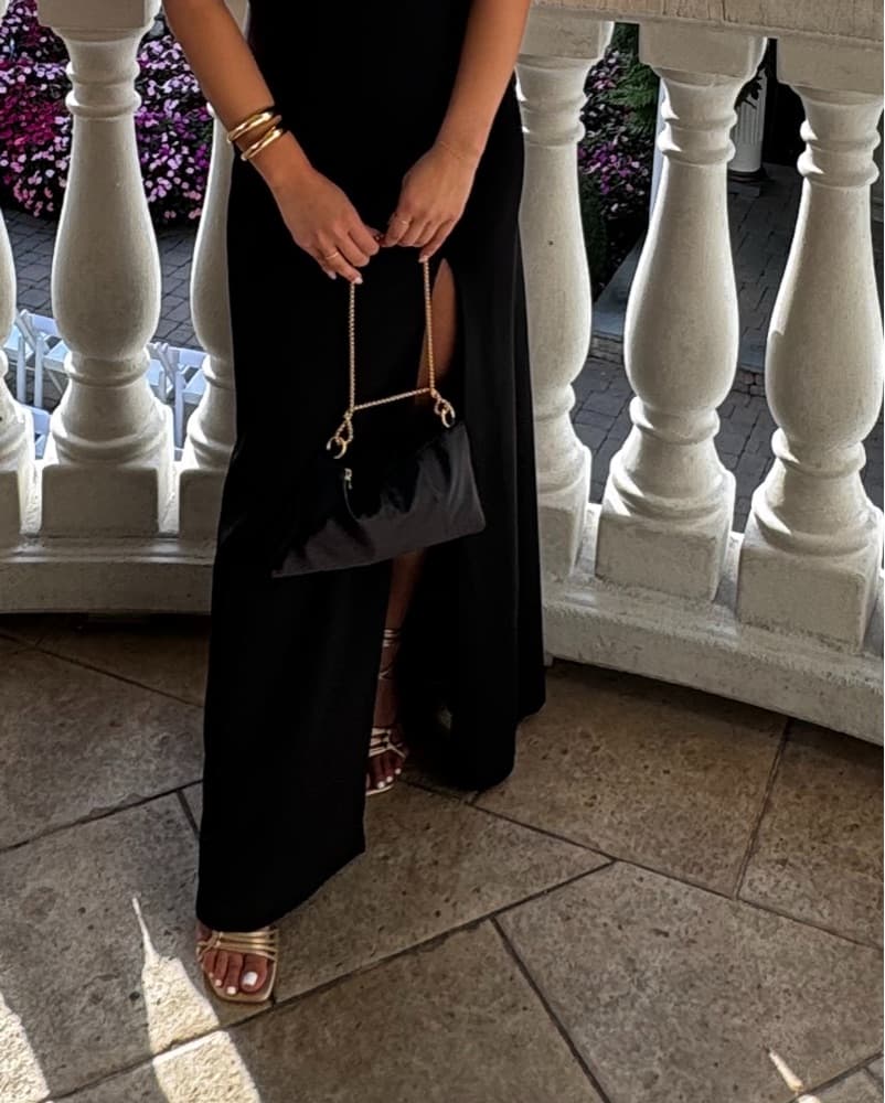 Black And Gold Bag On A Chain - Image 1