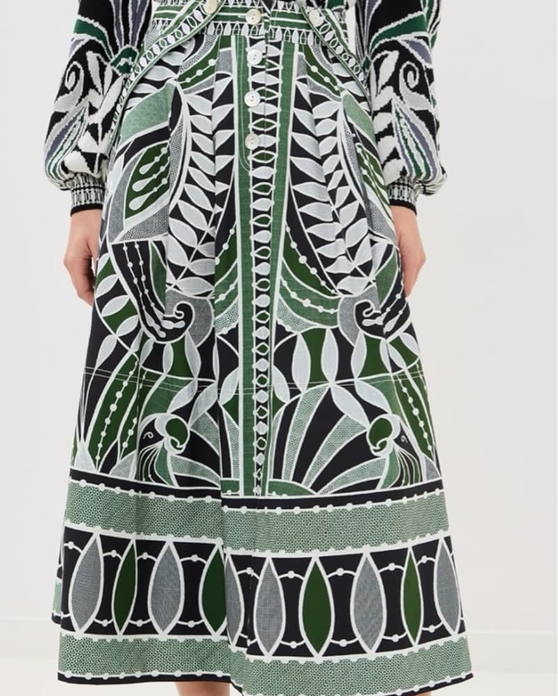 Farm Rio Black Lace Nature Skirt - Image 3