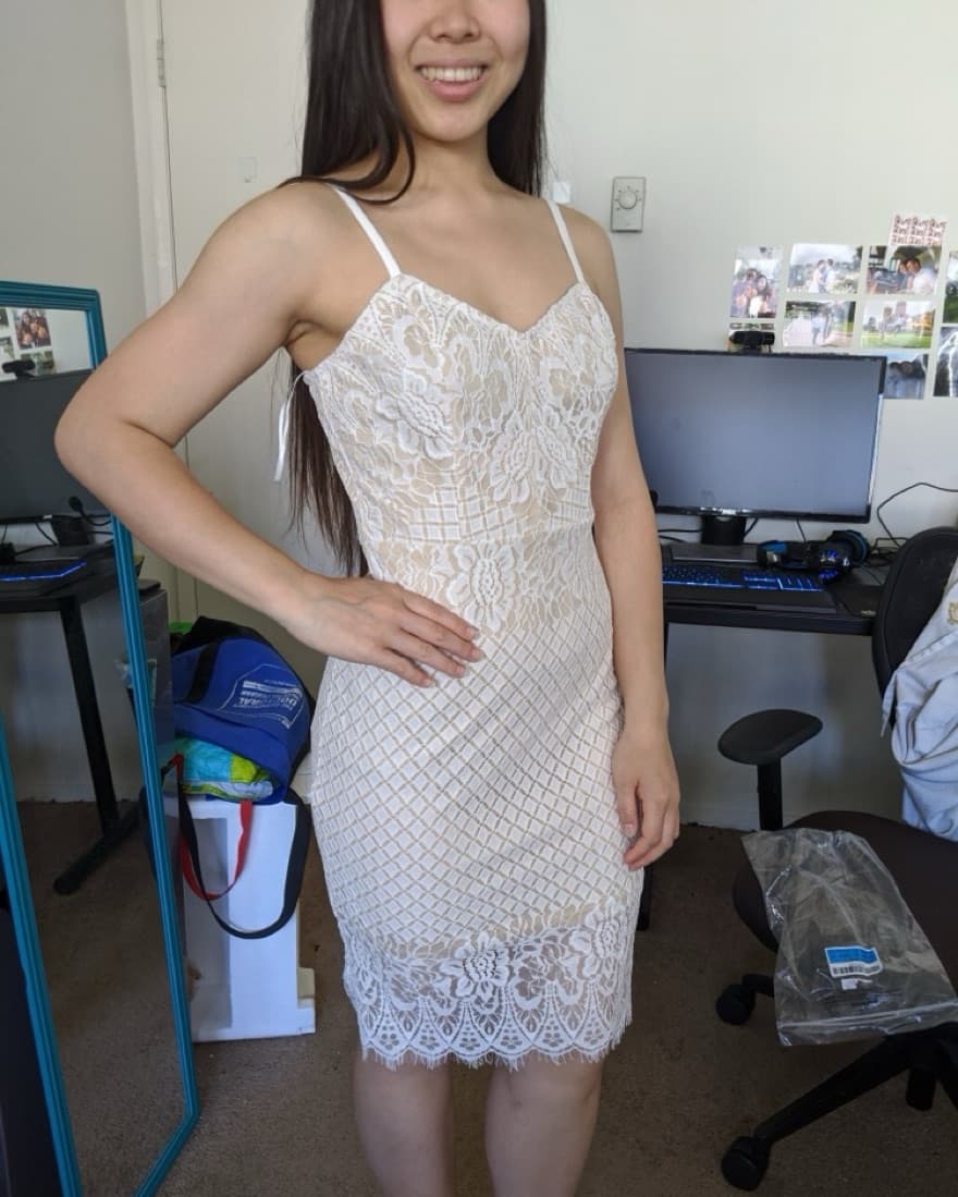 Lulus White Lace Bodycon Midi Dress - Image 2