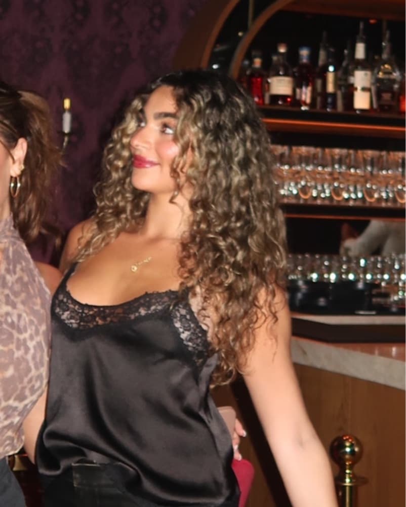 Black Lace Satin Top - Image 1