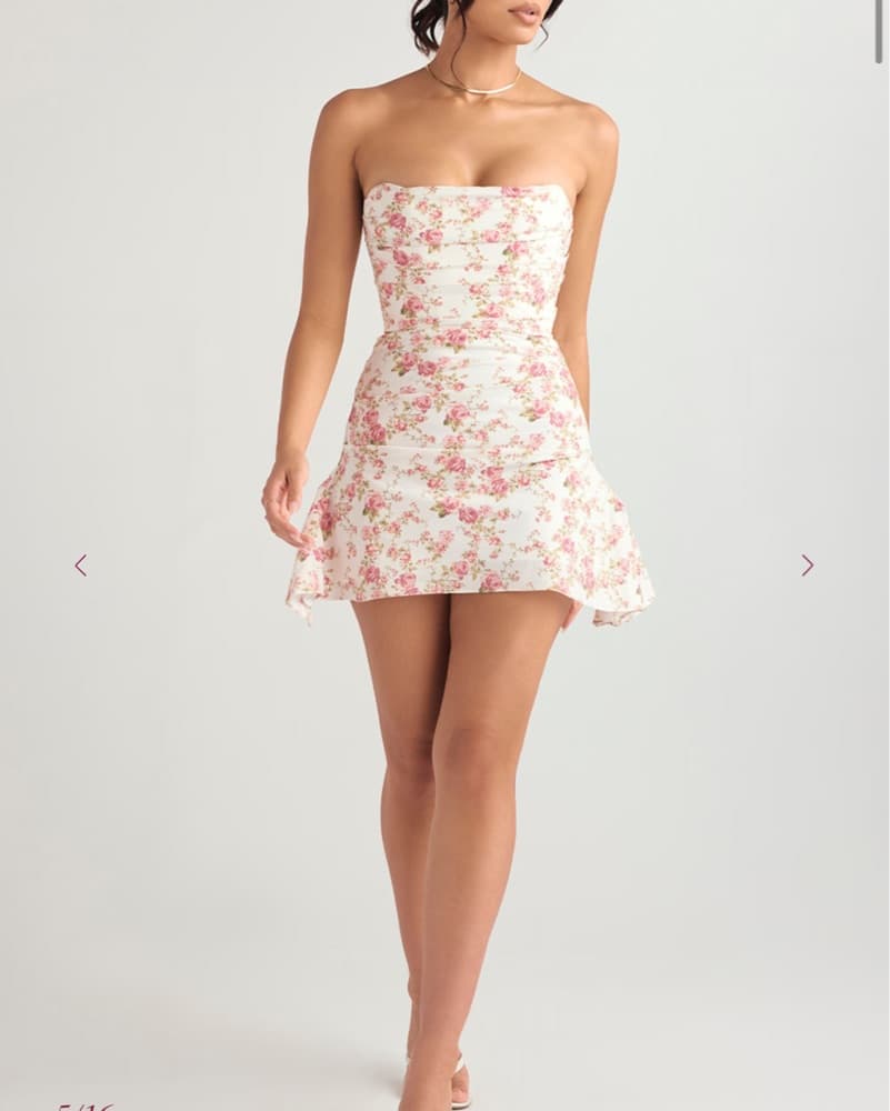 Jasmine Rose Print Draped Corset Dress - Image 2