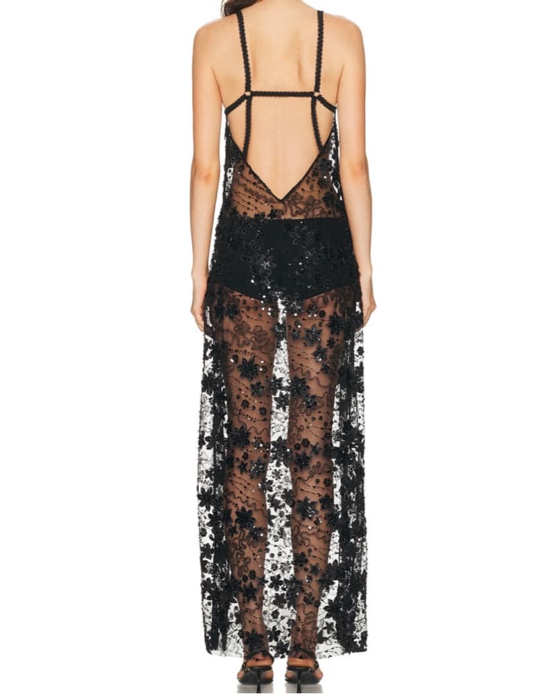 Siedres Black Sheer Dress - Image 2