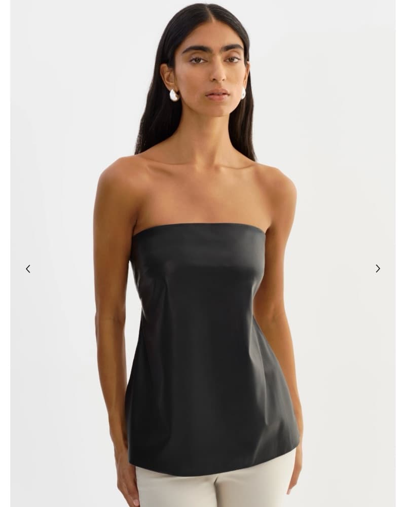 Open Back Faux Leather Top  - Image 1