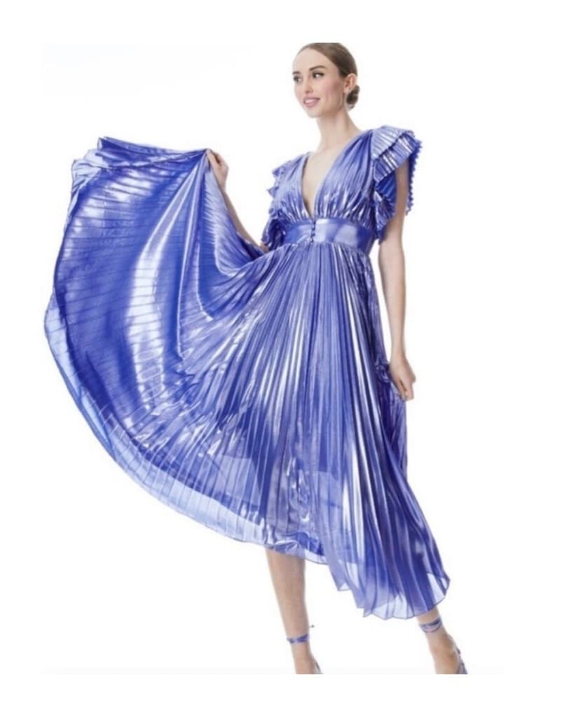 Alice + olivia Pleated Midi Dress - Image 3