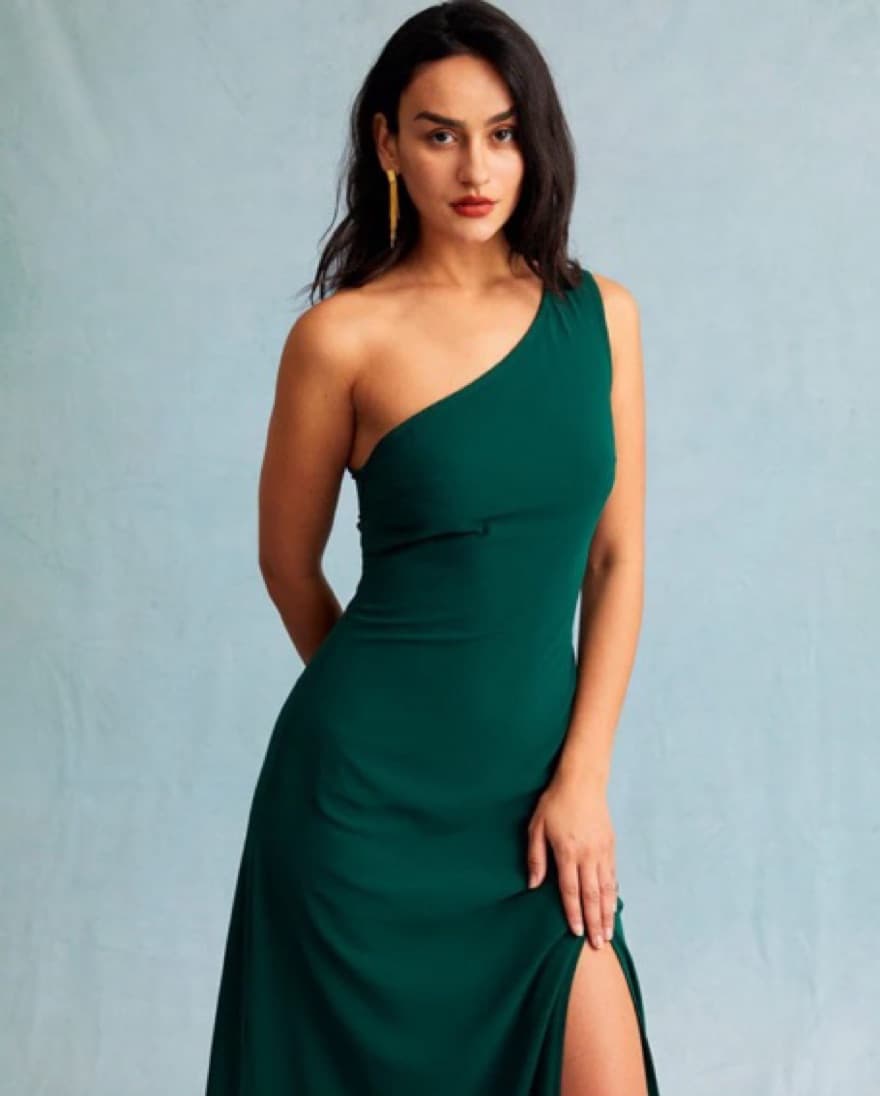 The Green One Shoulder Sleeveless Maxi D - Image 5