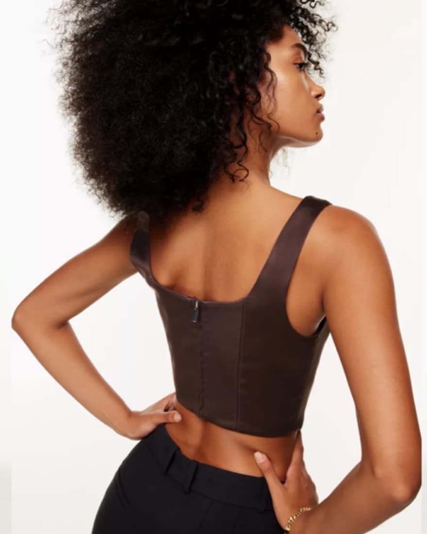 Aritzia Brown Satin Blazer  - Image 2
