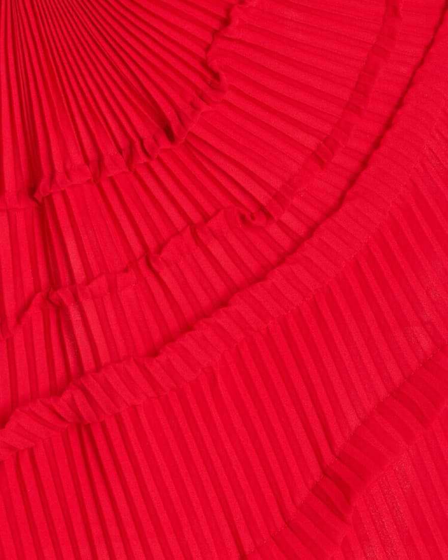 Georgia Hardinge Red Plissé Long Dress - Image 3