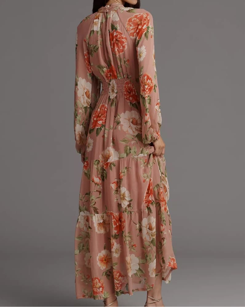 Elegant Floral Midi Dress - Image 3