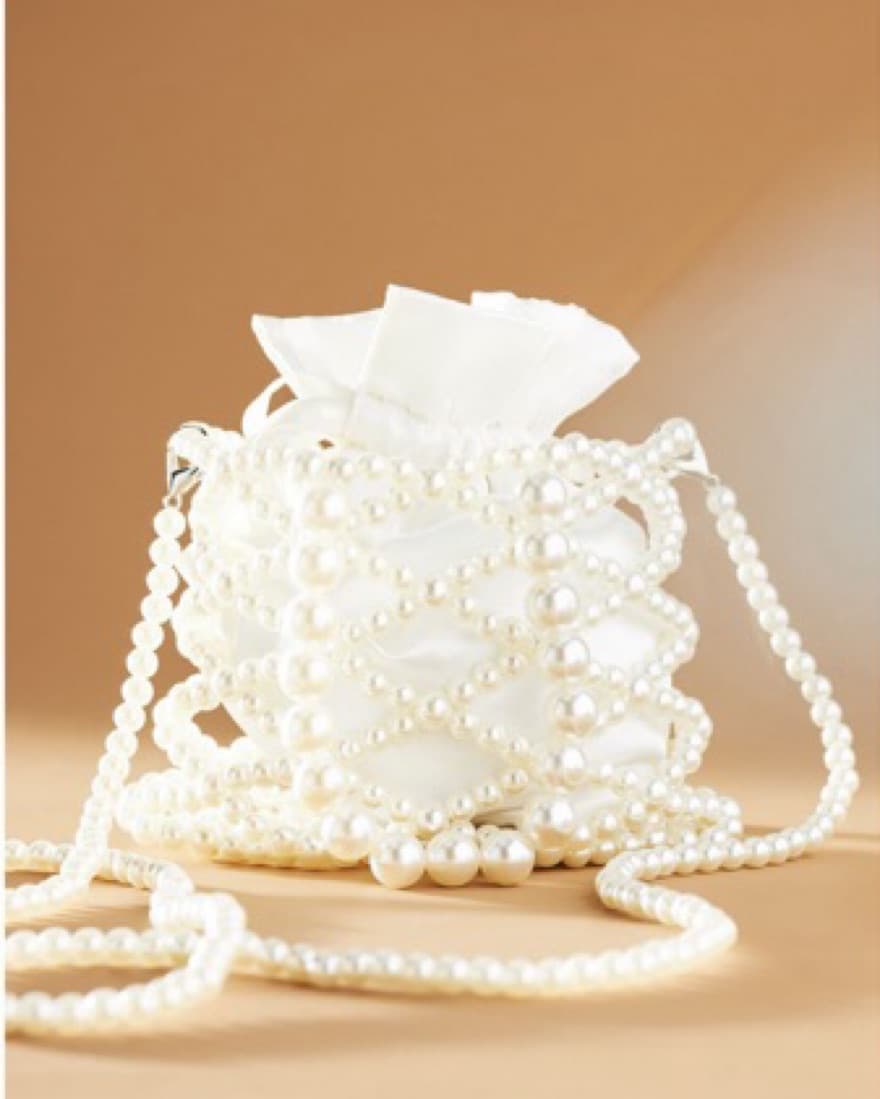 Anthropologie Pearl Satin Bag  - Image 4