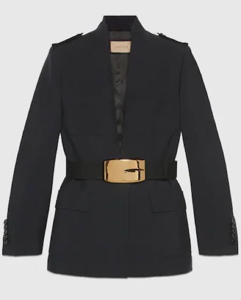 Gucci Wool Belted Blazer - Image 5