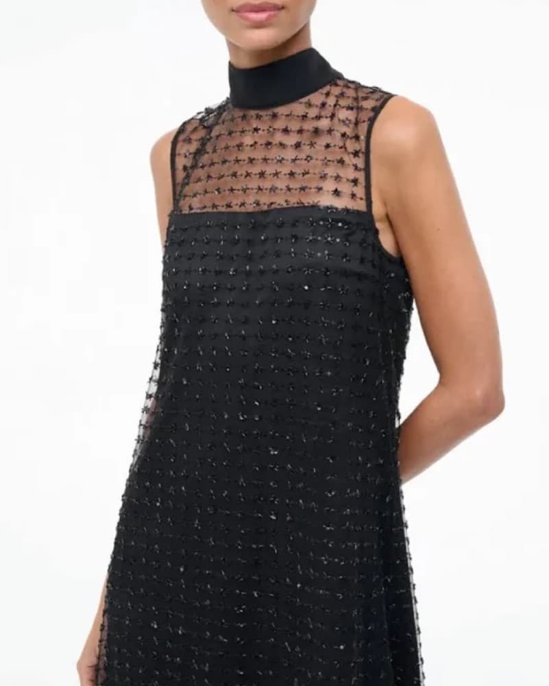 Black Sparkly Staud Albee Dress - Image 3