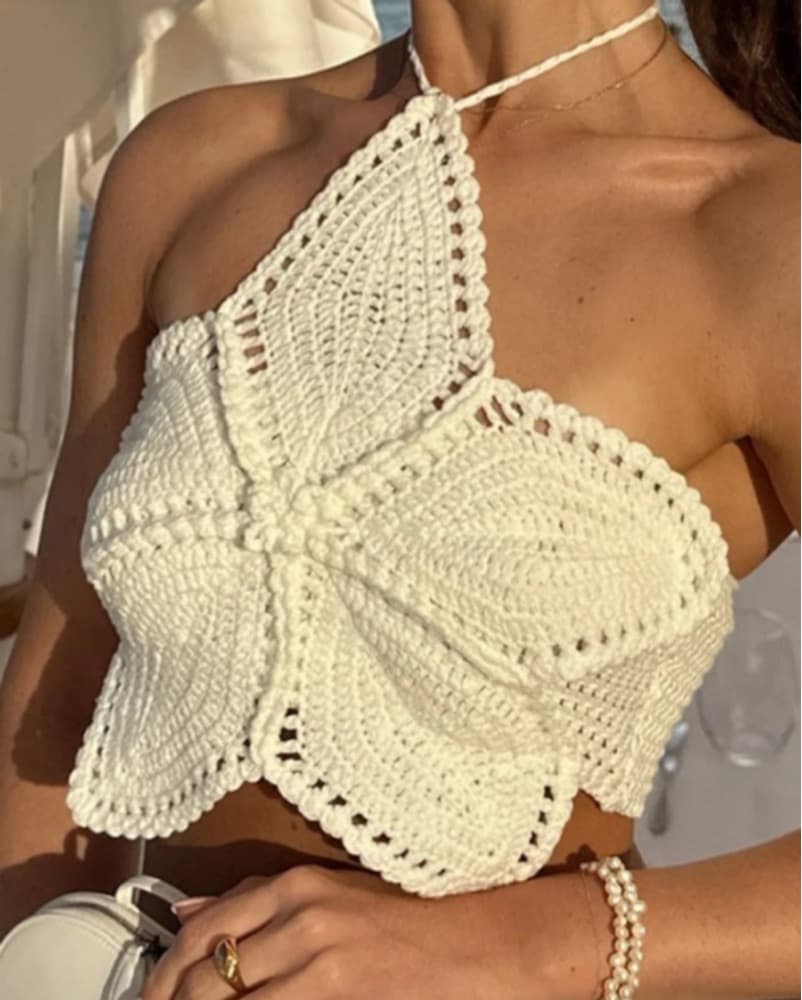 Meshki Bailey Floral Crochet Halter Top  - Image 2